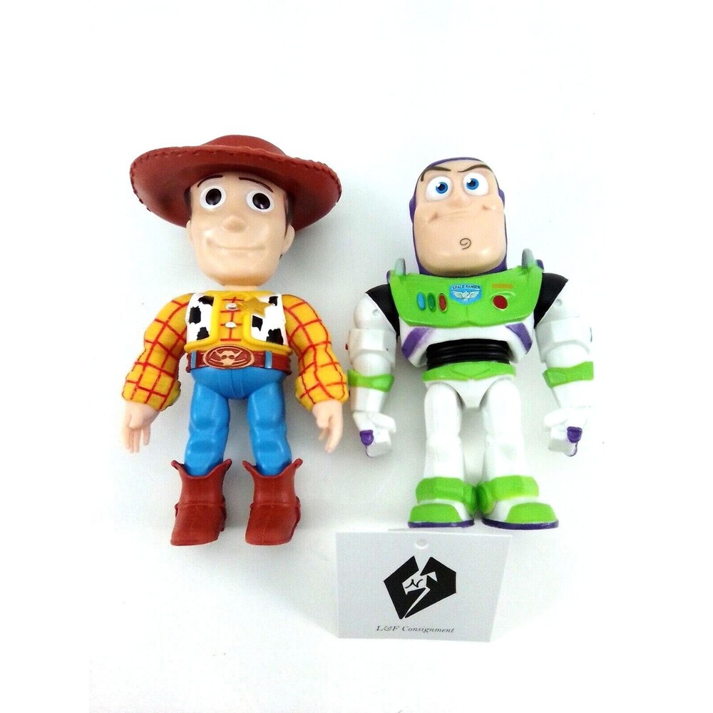 2 Action Figures Buzz Lightyear & Sheriff Woody From Toy Story